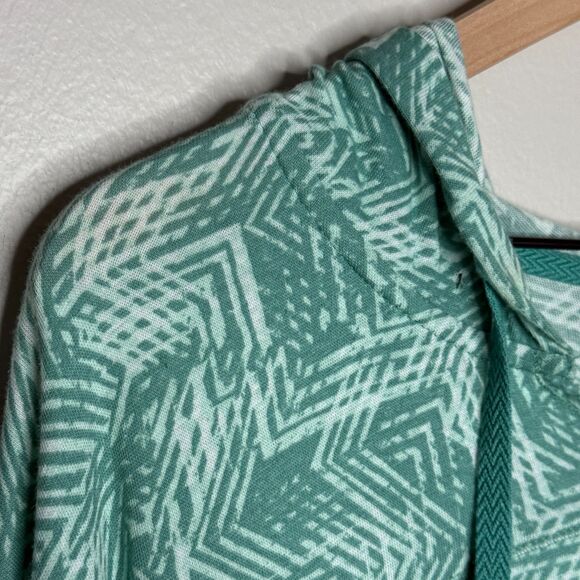 Ocean + Coast Womens Pullover Sweater Large Aqua Blue Geo Lightweight Swim Beach - Picture 10 of 13